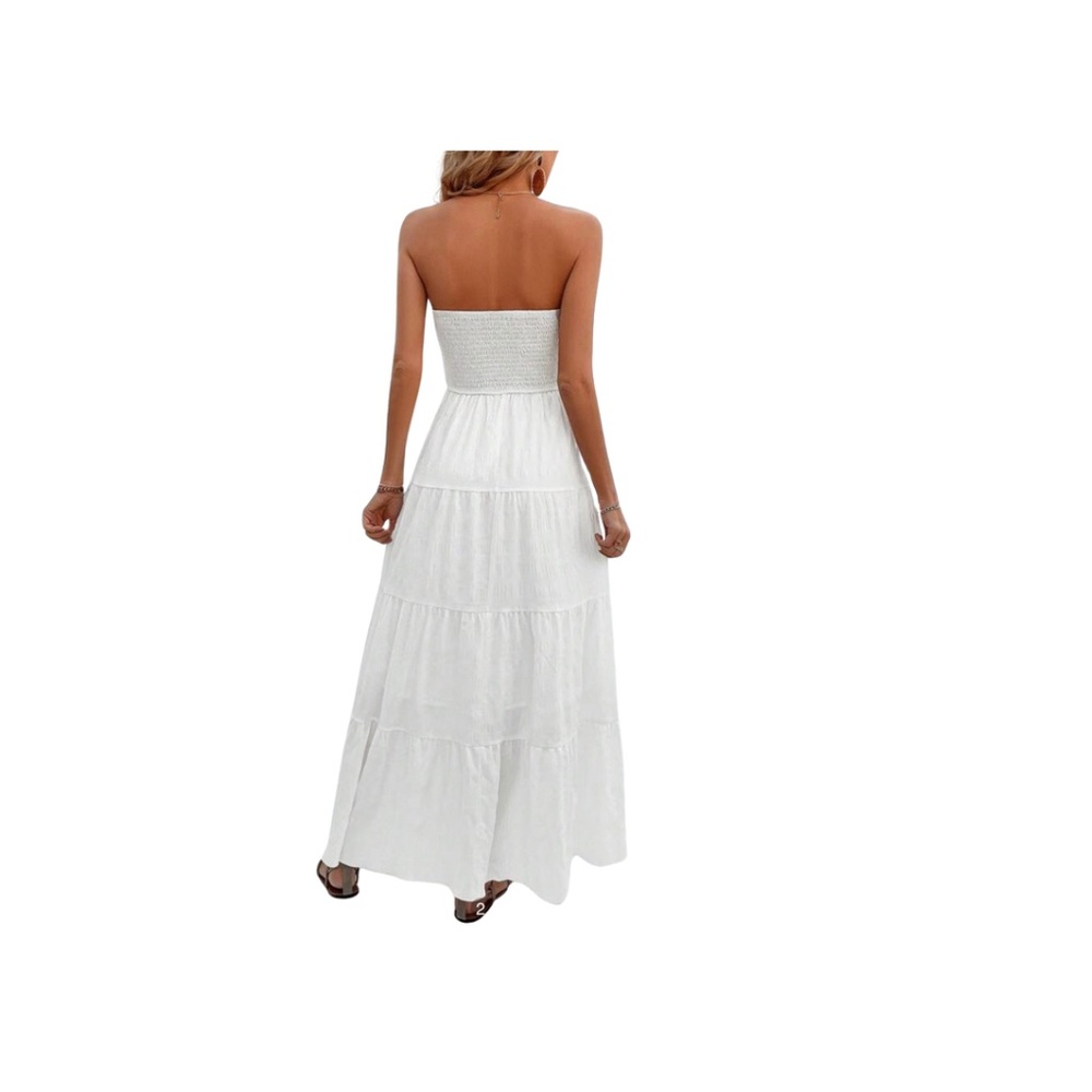 Tie Front Ruffle Ruffle Hem Tube Dress - Picture 5 of 16
